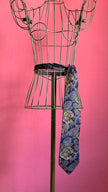 Vintage 1980s Italian Silk Paisley Tie and Women’s Belt Made in Italy