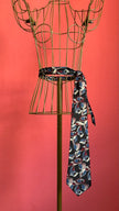 Vintage 1980s Abstract Print Necktie and Women’s Belt by Mercedes