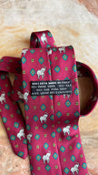 Vintage 1980s Burgundy Silk Elephant Necktie and Women’s Belt Made in Italy