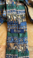 Vintage 1980s Equestrian Print Necktie and Women’s Belt by Altea Milano
