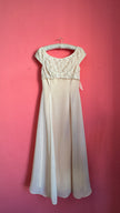 Vintage 1990s Scott McClintock Champagne Embroidered Evening Dress