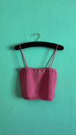 Pink Hand-Crochet Knit Camisole Top