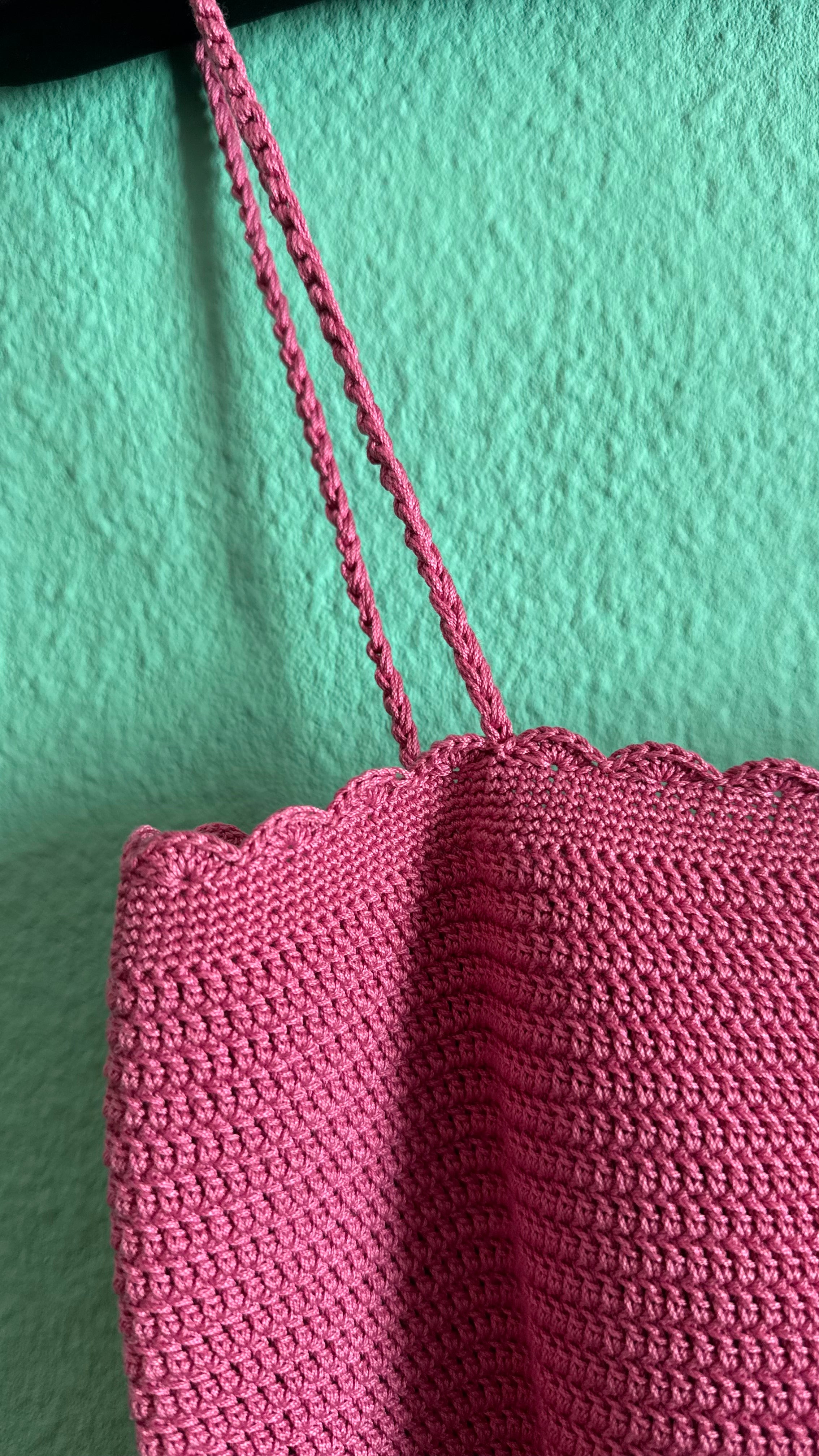 Pink Hand-Crochet Knit Camisole Top