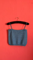 Blue Hand-Crochet Knit Camisole Top