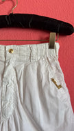 Vintage 1990s White Cotton Shorts With Gold Star Detail By Lily Farouche