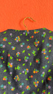 Vintage 1980s Floral Denim-Effect Vest And Skirt Set