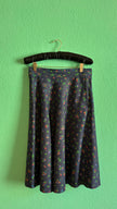 Vintage 1980s Floral Denim-Effect Vest And Skirt Set