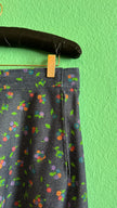 Vintage 1980s Floral Denim-Effect Vest And Skirt Set