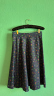 Vintage 1980s Floral Denim-Effect Vest And Skirt Set
