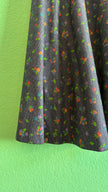 Vintage 1980s Floral Denim-Effect Vest And Skirt Set