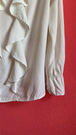 Vintage 1980s White Ruffle Front Blouse