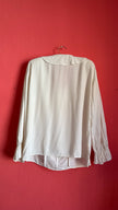 Vintage 1980s White Ruffle Front Blouse