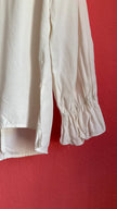 Vintage 1980s White Ruffle Front Blouse