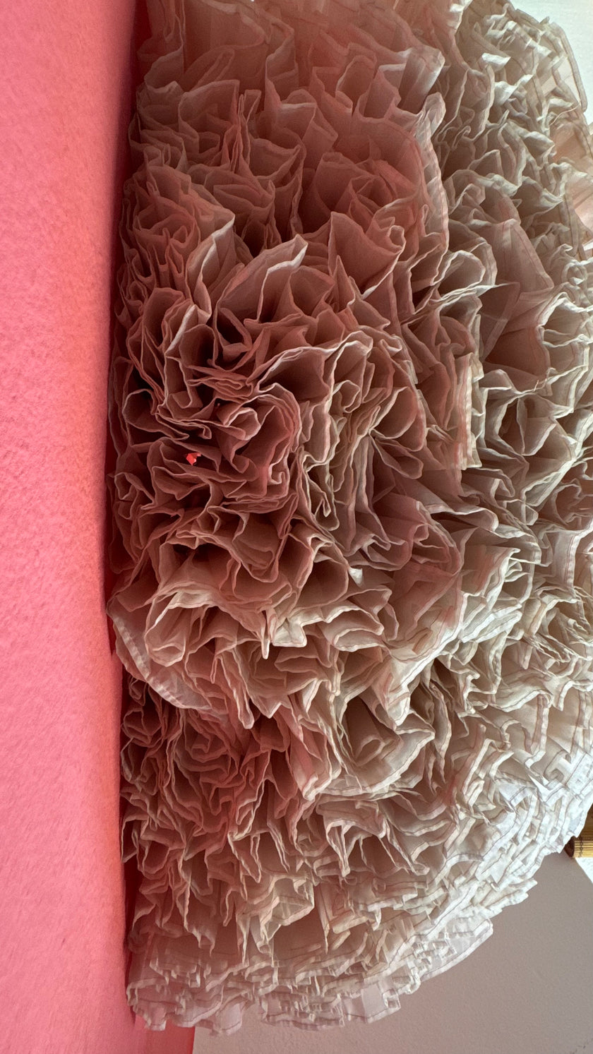Vintage 1950s Pink And White Ruffled Petticoat By Sugar Fashion