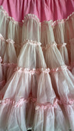 Vintage 1950s Pink And White Ruffled Petticoat By Sugar Fashion