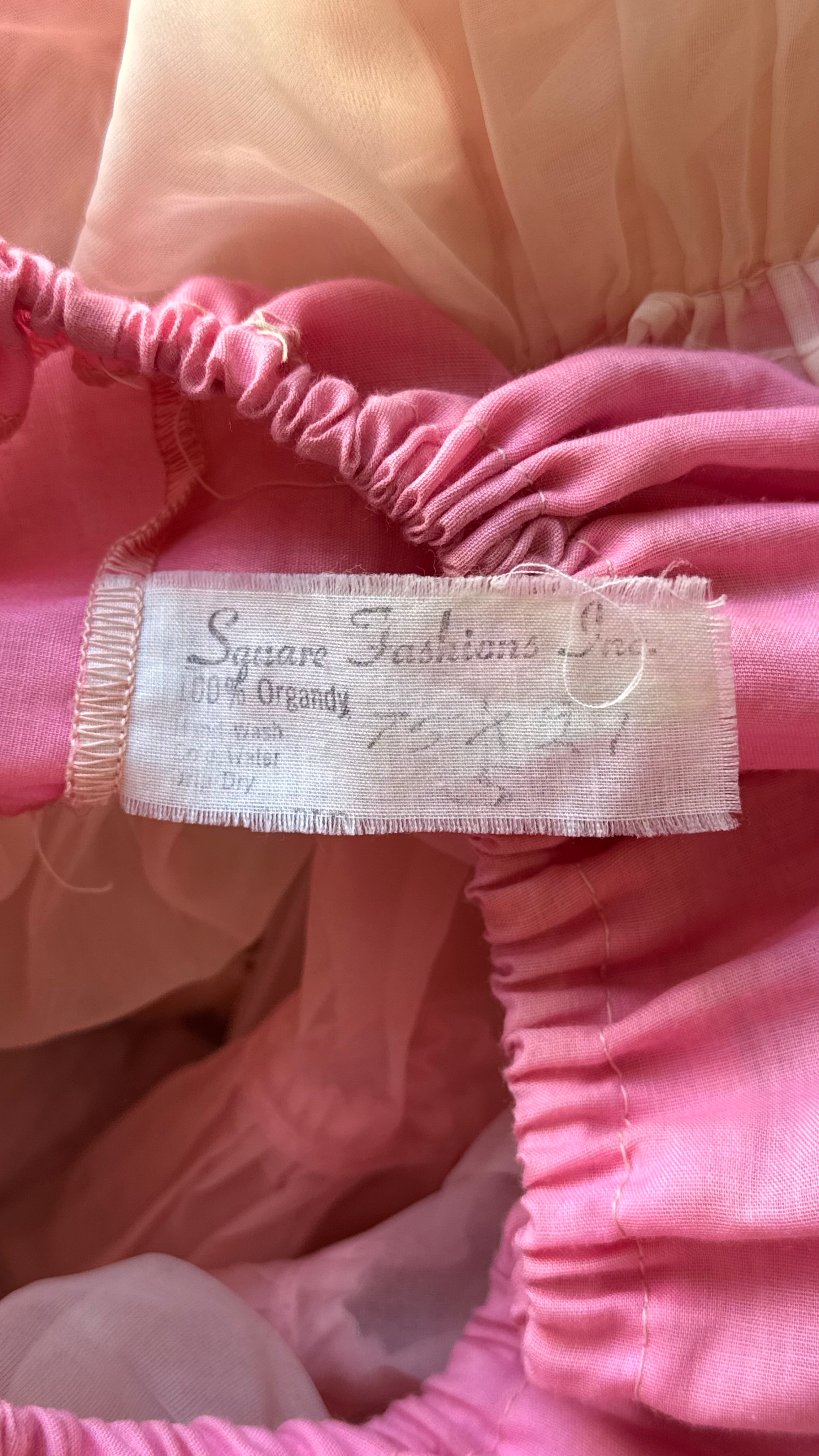 Vintage 1950s Pink And White Ruffled Petticoat By Sugar Fashion