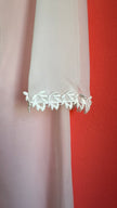 Vintage 1970s White Sheer Hooded Lace Trim Maxi Robe