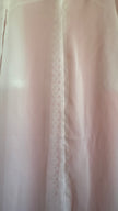 Vintage 1970s White Sheer Hooded Lace Trim Maxi Robe