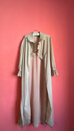 Vintage 1980s Beige Pleated Ruffle Maxi Robe By Fünfsteinberg