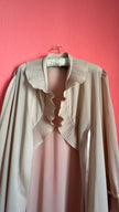 Vintage 1980s Beige Pleated Ruffle Maxi Robe By Fünfsteinberg