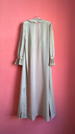 Vintage 1980s Beige Pleated Ruffle Maxi Robe By Fünfsteinberg