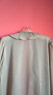 Vintage 1980s Beige Pleated Ruffle Maxi Robe By Fünfsteinberg