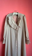 Vintage 1980s Beige Pleated Ruffle Maxi Robe By Fünfsteinberg