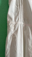 Vintage 1970s White Cotton Overall Jumpsuit With Embroidered Buttons