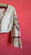 Vintage 1970s Folk Embroidered Blouse And Apron Set