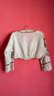 Vintage 1970s Folk Embroidered Blouse And Apron Set