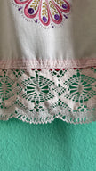 Vintage 1970s Folk Embroidered Blouse And Apron Set