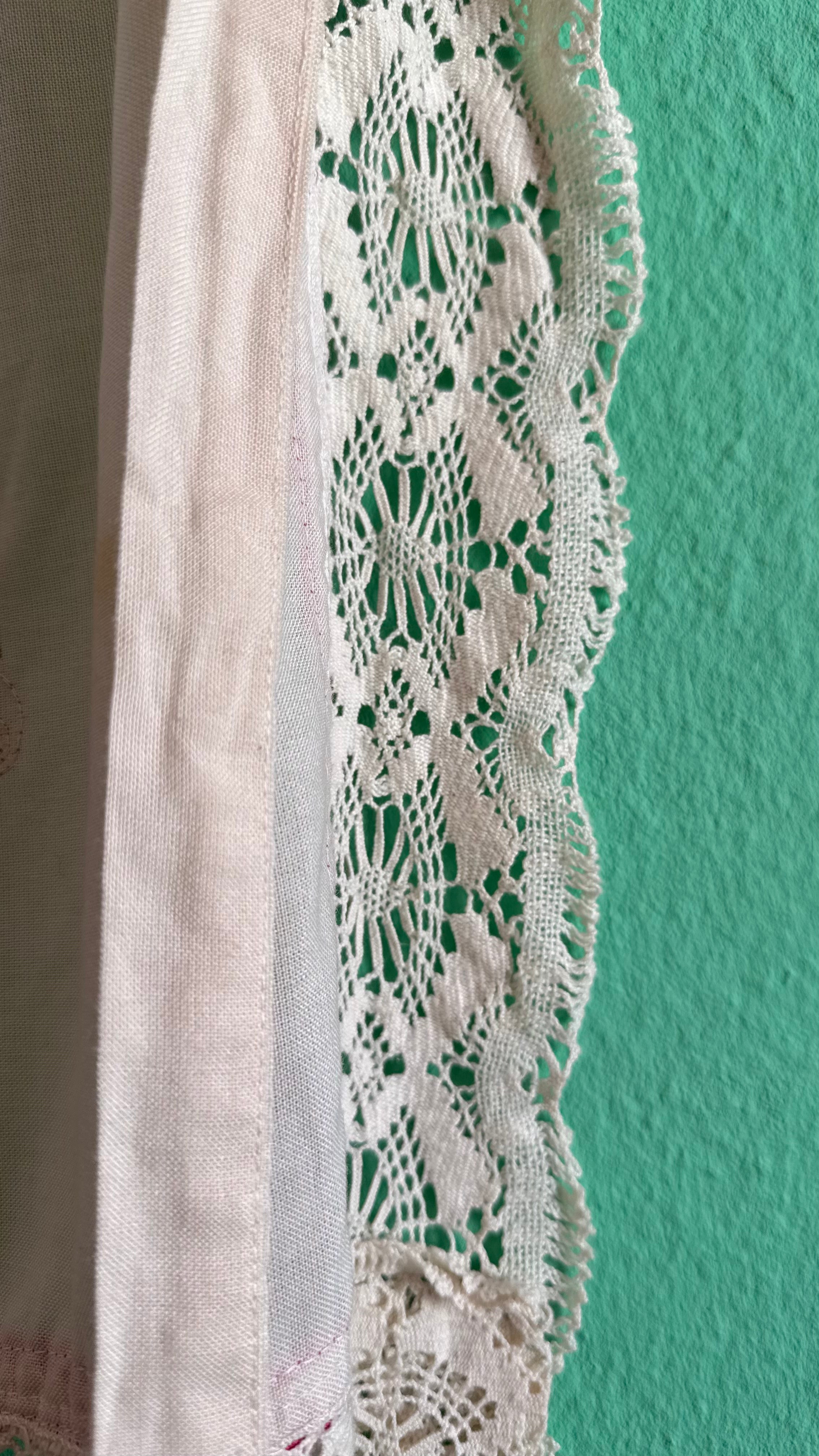 Vintage 1970s Folk Embroidered Blouse And Apron Set
