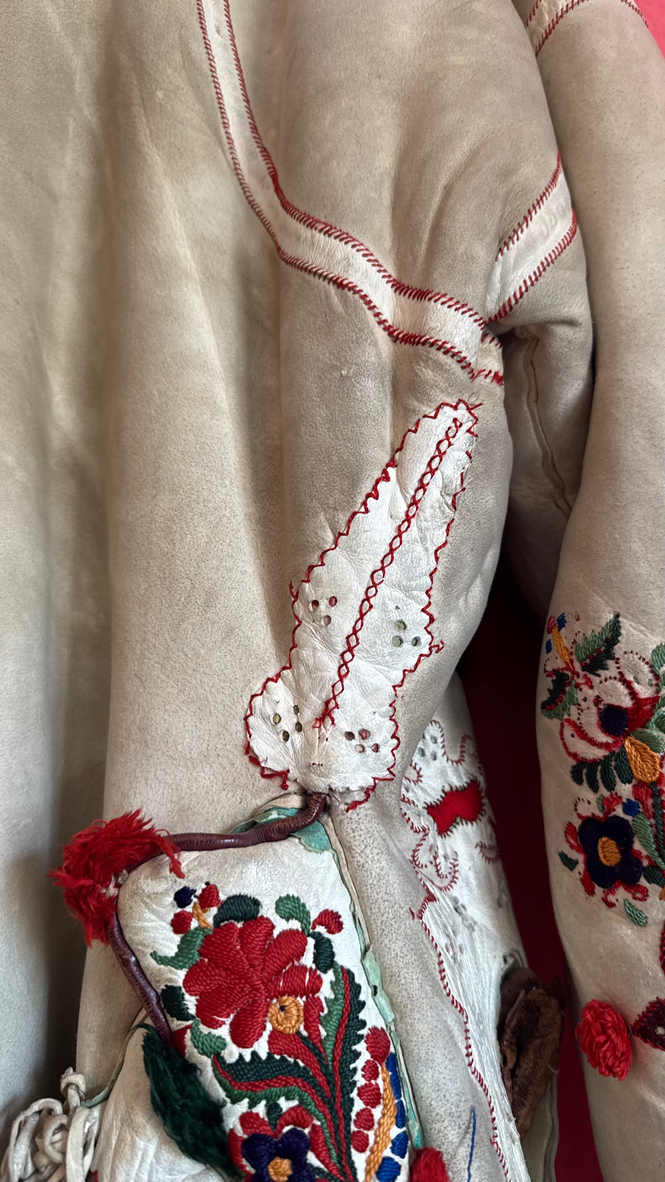 Vintage Transylvanian Embroidered Folk Coat With 1895 Detail