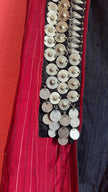 Vintage Antique Red Balkan Folk Vest With Metal Coin Details
