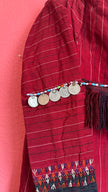 Vintage Antique Red Balkan Folk Vest With Metal Coin Details