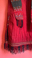 Vintage Antique Red Balkan Folk Vest With Metal Coin Details