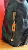 Vintage 1990s Moschino Black Leather Backpack Bag