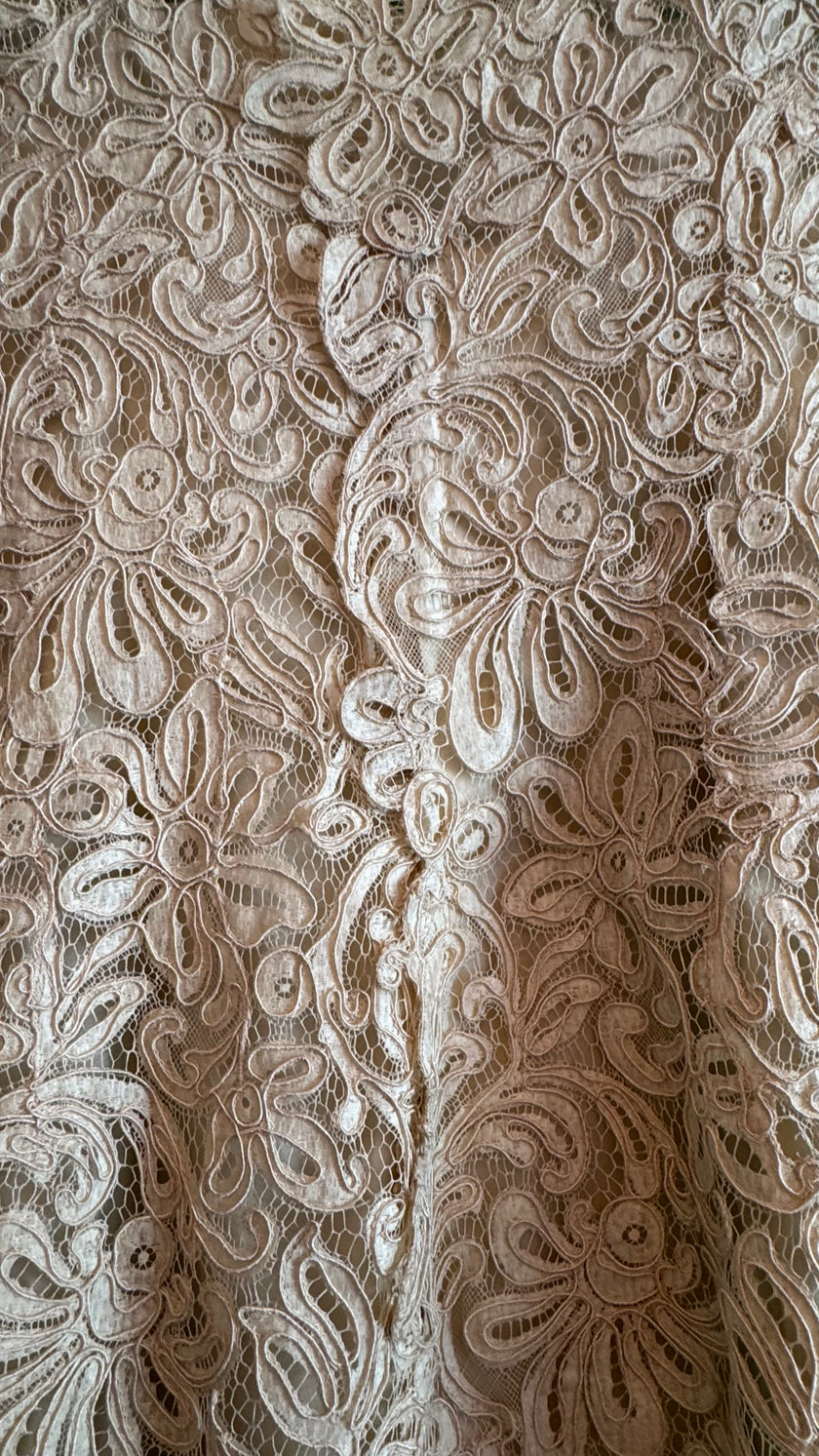 Vintage 1960s Ivory Lace Shift Dress