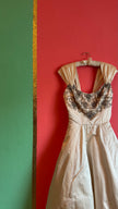 Vintage 1957 Bergdorf Goodman Ivory Beaded Evening Dress