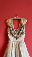 Vintage 1957 Bergdorf Goodman Ivory Beaded Evening Dress