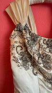 Vintage 1957 Bergdorf Goodman Ivory Beaded Evening Dress