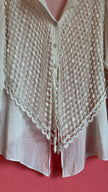 Vintage 1990s Ritmo Di Perla Ivory Crochet Panel Blouse
