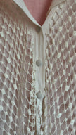 Vintage 1990s Ritmo Di Perla Ivory Crochet Panel Blouse