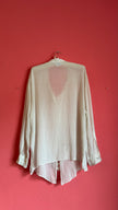 Vintage 1990s Ritmo Di Perla Ivory Crochet Panel Blouse