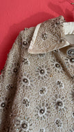 Vintage 1960s Regalia Imports Ivory Beaded Lace Jacket