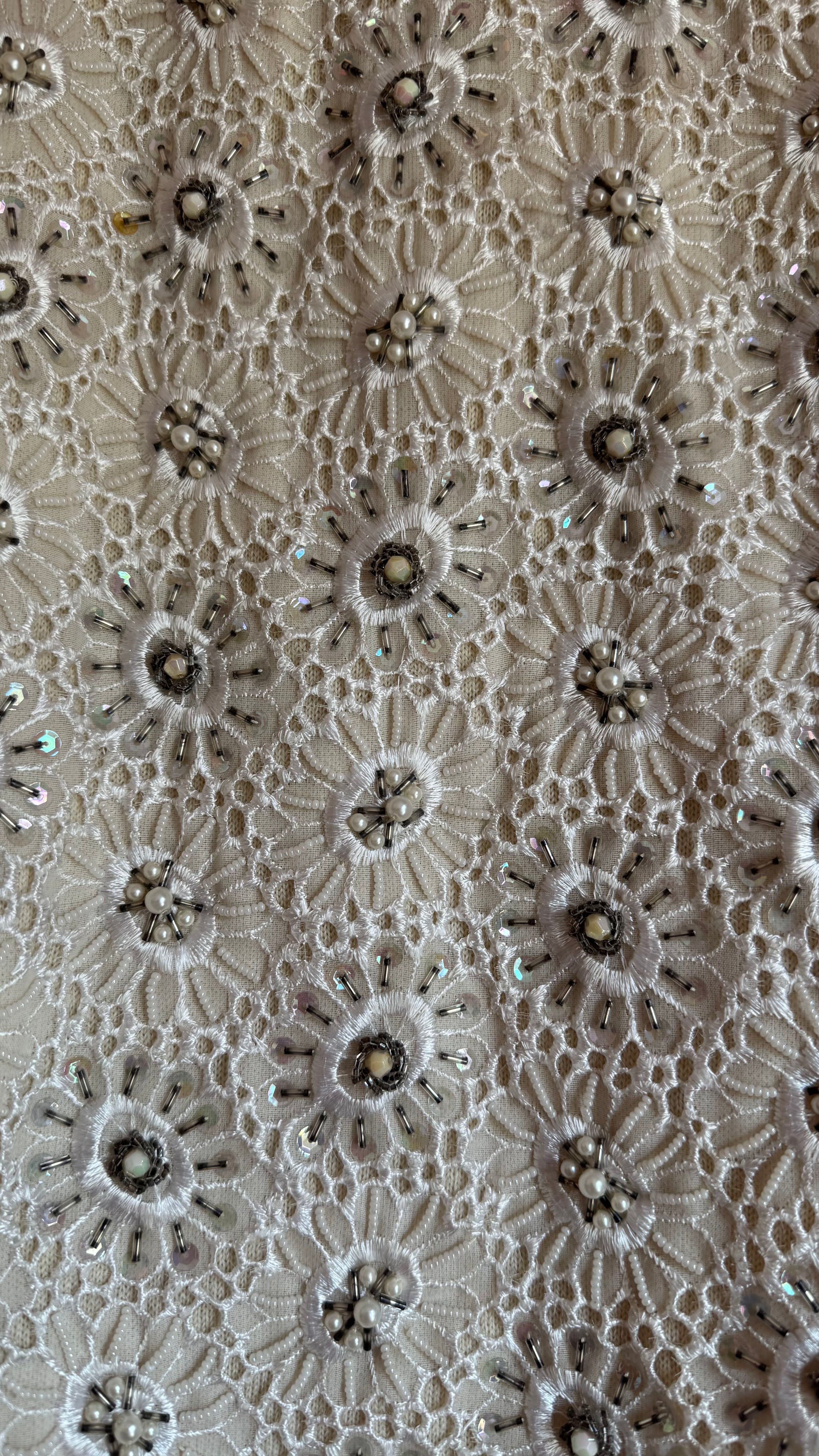 Vintage 1960s Regalia Imports Ivory Beaded Lace Jacket