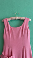 Vintage 1960s Kiedel Modelle Munich Pink Linen Blend Dress