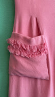 Vintage 1960s Kiedel Modelle Munich Pink Linen Blend Dress