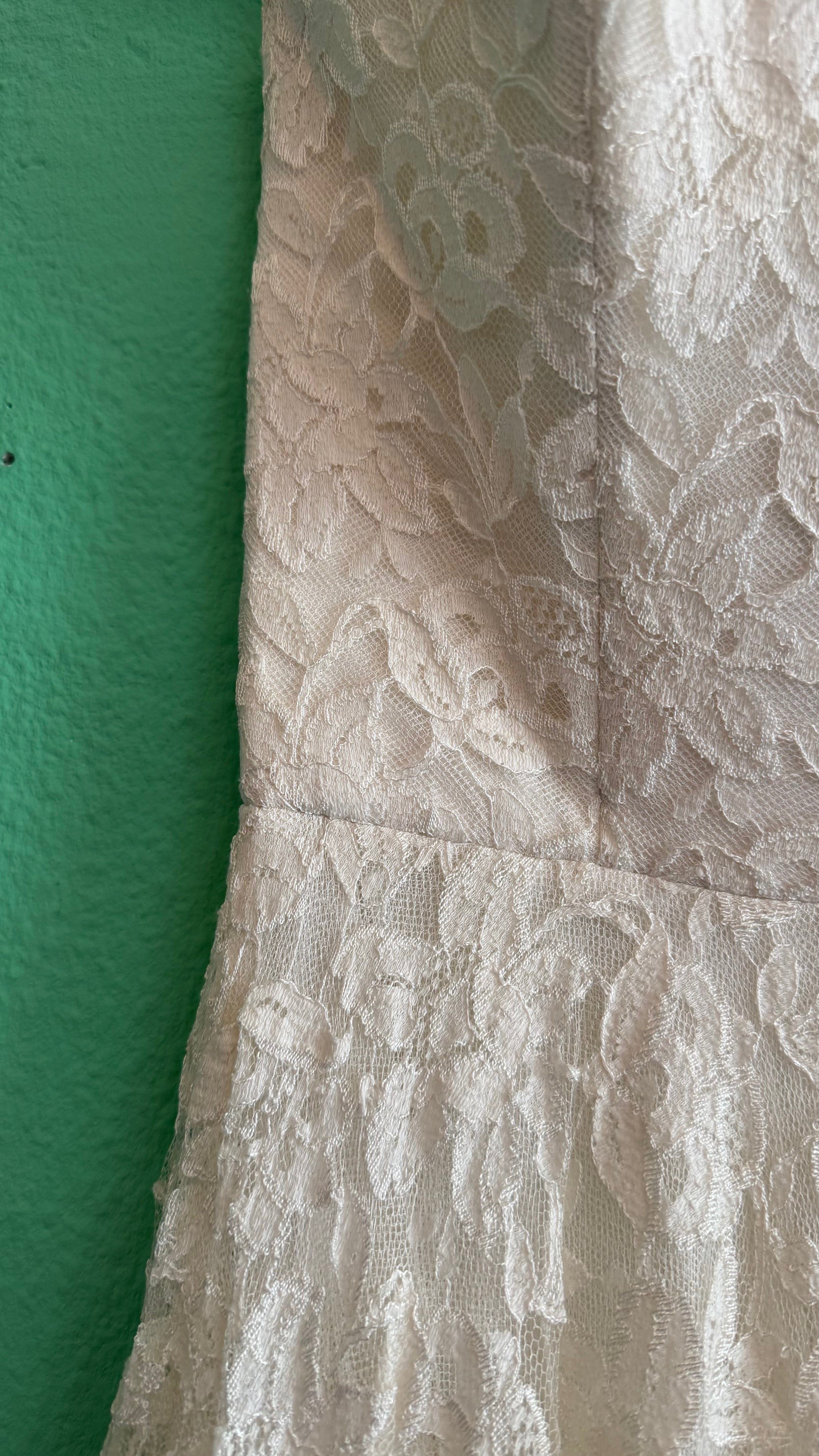 Vintage 1950s Ivory Lace Wedding Dress And Jacket Set