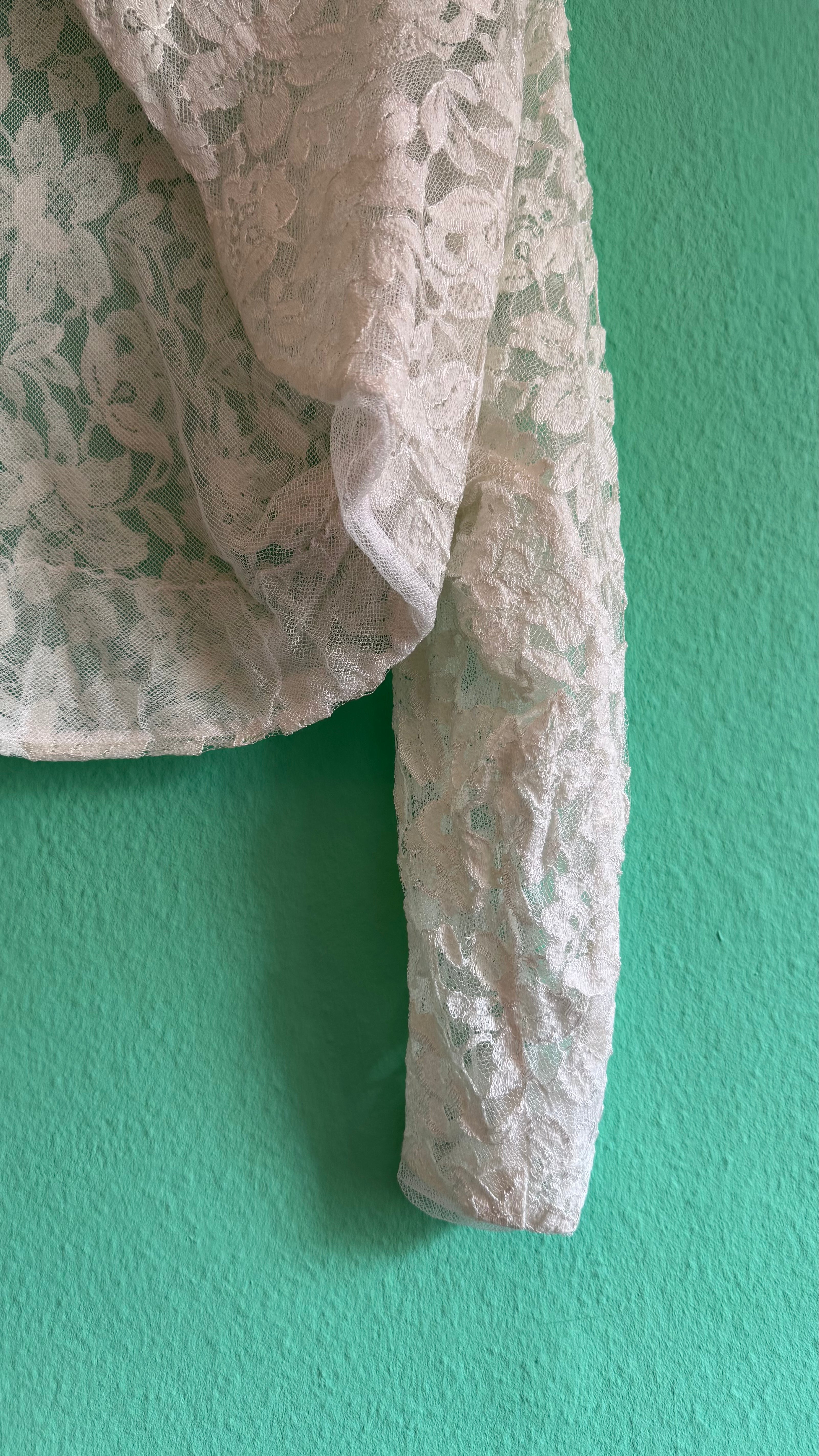 Vintage 1950s Ivory Lace Wedding Dress And Jacket Set